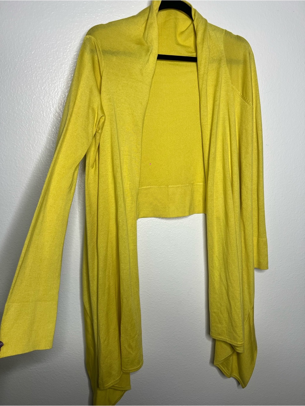 BCBGMAXAZRIA Yellow Silk Wool Draped Knit Sweater, Size M/L - Picture 8 of 8